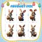 6 PCS Easter Bunny Decorations Indoor, Easter Bunny Wooden Signs, Table Centerpieces Easter Rabbit with Basket Egg
